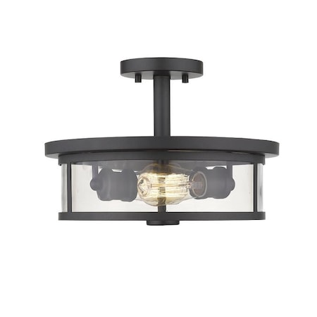 Savannah 2 Light Semi Flush Mount, Bronze & Clear